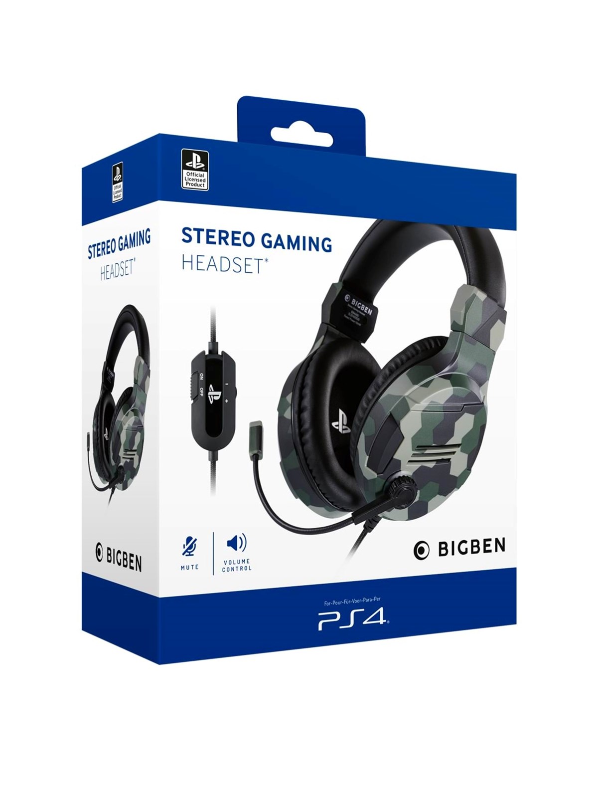 BigBen Interactive PS4/PS5 Gaming Headset V3 - Green - Wired Headset - Sony PlayStation 4