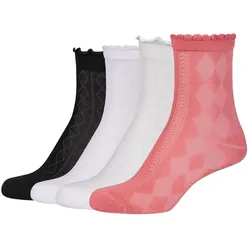 4er Pack camano Ca-Soft Structured Ankle Socken Damen 3100 - lantana 35-38