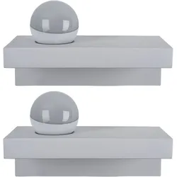 Wandleuchte Innen UP Lampe Esszimmer Wandlampe Dielen Leuchte aus Gips bemalbar, Metall weiß, 1x LED 1x 7 Watt 1x 690 lm, BxH 30x17,5 cm, Treppenhaus