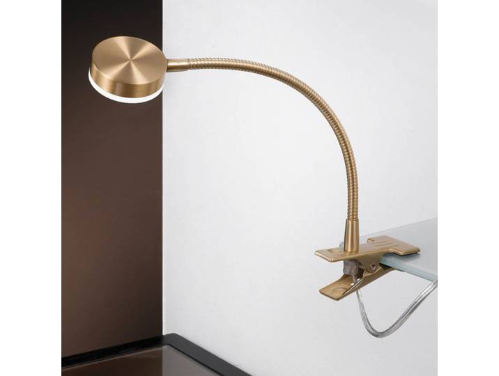 ORION Klemmleuchte Mira, messing / gold, für Arbeitszimmer / Büro, Metall, Modern, Klemmleuchte