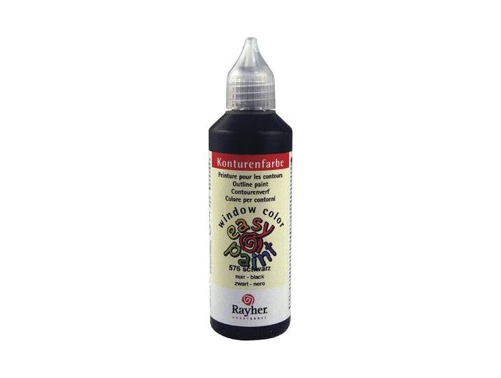 Rayher Window-Color Konturenfarbe Easy Paint Schwarz 80 ml