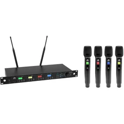 OMNITRONIC UHF-604 4-Kanal Funkmikrofon-System 520-554 MHz