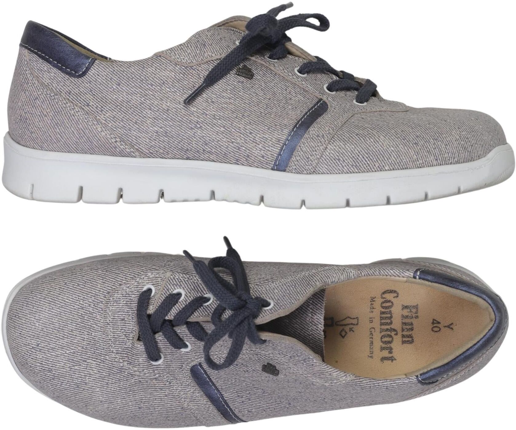 Finn comfort Damen Sneaker, Grau, Gr. EU 40, Leder - Second Hand