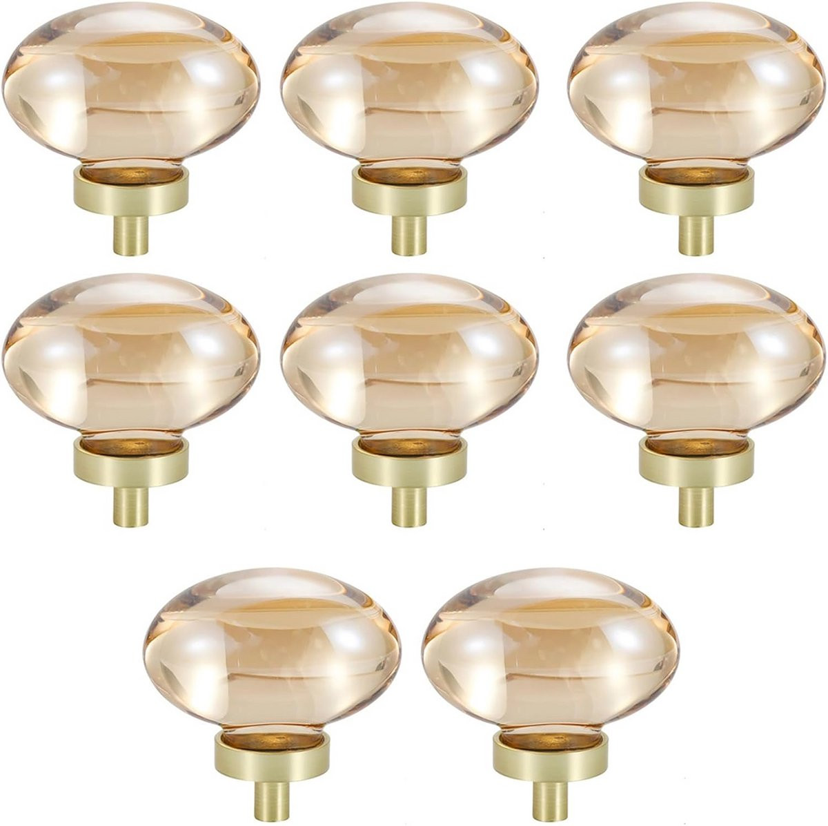 Decoratieve Ronde Kristallen Knoppen voor Kast en Meubels - 8 stuks - 45 mm