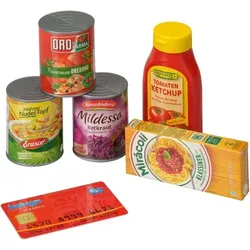 Spiellebensmittel, Mini-Verpackungen, 5-teilig