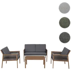 Garten-Garnitur HWC-Q12, Gartenlounge Lounge-Set Sitzgruppe Sofa, Polyrattan Olefin (210 g/m2) ~ dunkelgrau