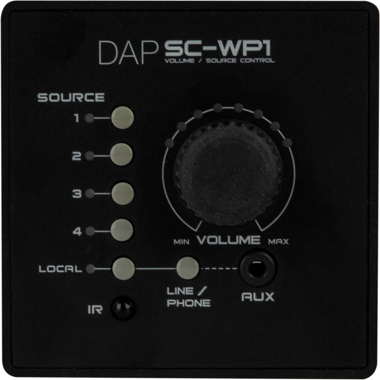 DAP Audio Sc-Wp1 Wandbedienfeld Für Sc-5.2 Source Control – Schwarz