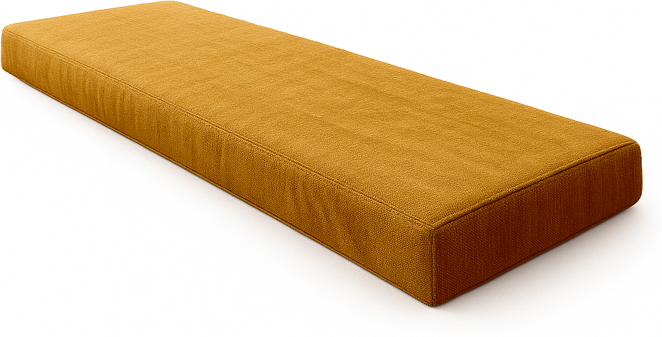 Stores-et-Rideaux.com Coussin Banquette Intérieur Velours Maillé Moutarde - Doux et sophistiqué - Facile à assortir avec votre décoration - Confort - Design - Moderne