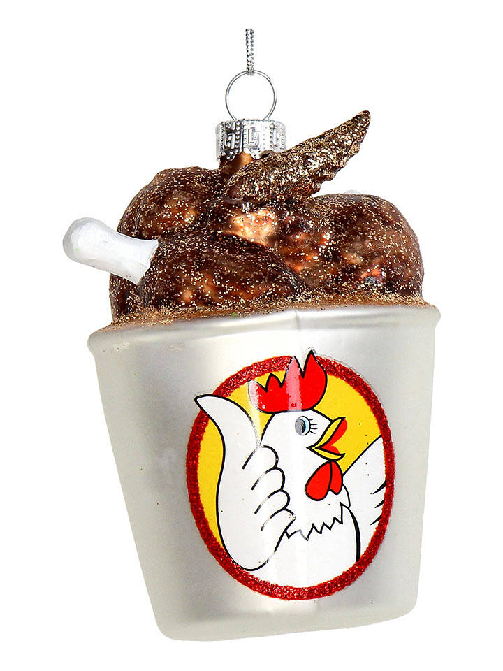 Kersten Baumschmuck "Chicken Bucket" in Silber/ Braun - (H)10,4 cm - onesize