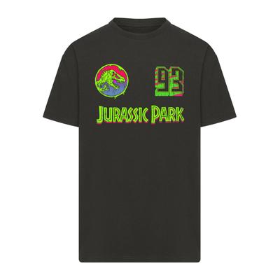 T-Shirt MERCHCODE "Merchcode Jurassic Park Oversize Tee", Herren, Gr. M, schwarz, 100% Baumwolle, bedruckt, oversize, Rundhals, Shirts T-Shirt