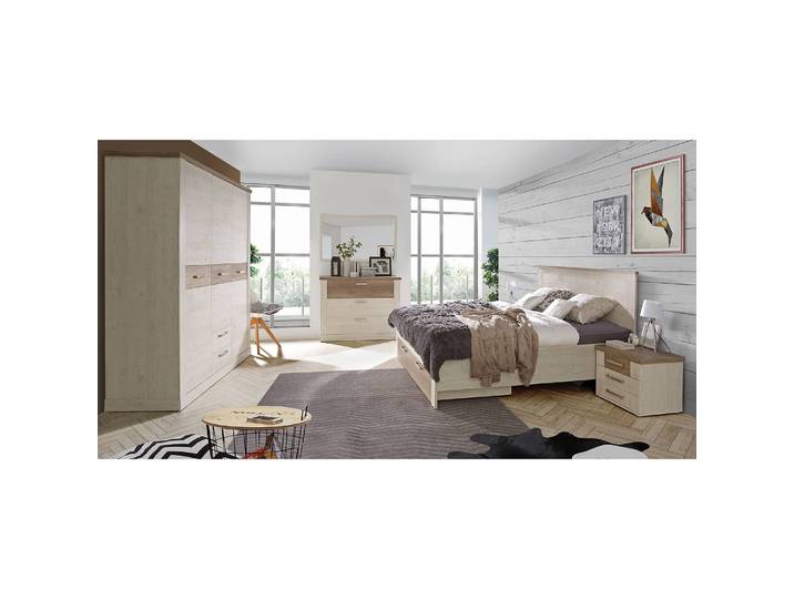 Kommode Ludwig 120 x 90 x 41cm Weiß/Beige