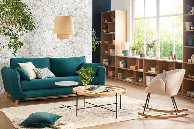 Miliboo Niedriges Bücherregal aus weißem Holz B140 cm EPURE
