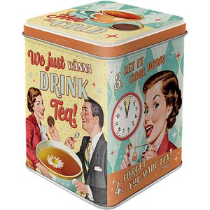 Nostalgic-Art Teedose Tea & Cookies Together, aus Metall, für 100g losen Tee, mit Motiv, 7,5 x 9,5 x 7,5 cm