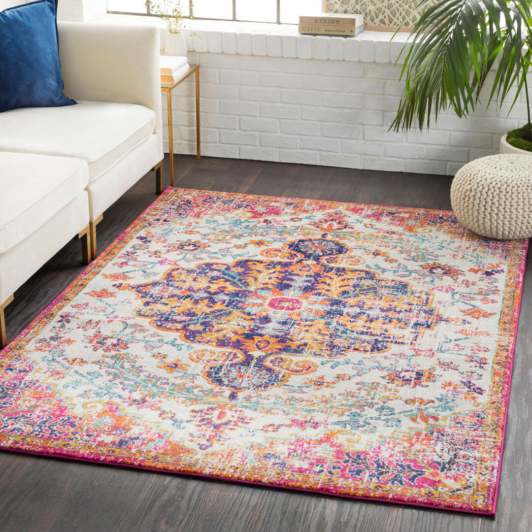 Blue Elephant Montana Rug Orange;Navy;Teal;Ivory;Yellow;Beige;Blue Rectangle 200 x 275 cm
