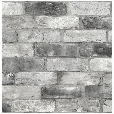 NuWallpaper Grey London Brick Peel & Stick Wallpaper - 216in x 20.5in x 0.025in