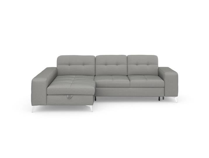 Ecksofa, Luxus-Microfaser Paris, Silber, 286×176 cm, Sitztiefenverstellung, Modisch, sit&more