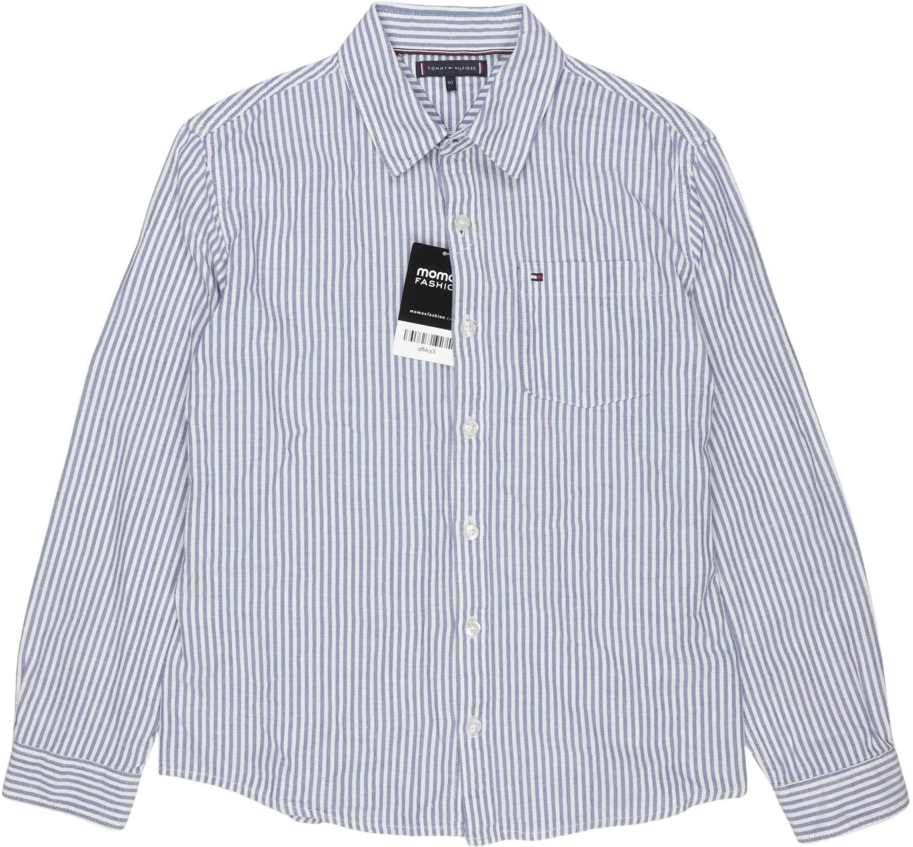 Tommy Hilfiger Jungen Hemd, Mehrfarbig, Gr. EU 152, Hanf / Baumwolle - Second Hand