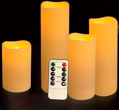 Uplifted Finds Outdoor Waterproof Flameless LED Pillar Candles With Remote Control Timers Battery Flickering Lights 9 Pcs