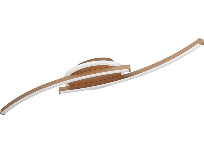 EGLO LED Plafonnier Lungolago\, plafonnier pour bureau et cuisine\, plafonnier de bureau\, lampe de cuisine en métal en bronze\, blanc neutre\, 74 cm