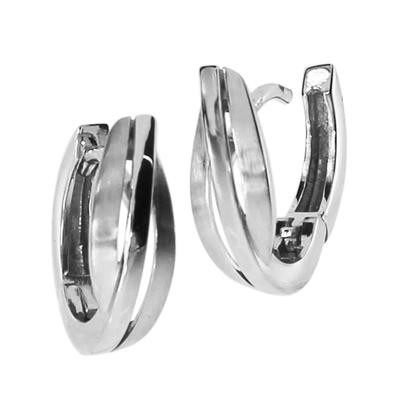 Paar Creolen OSTSEE-SCHMUCK "Ostsee-Schmuck Creole Liva Creole Liva", weiß, Ohrringe, Damen, 13x5mm, Silber 925 (Sterlingsilber)