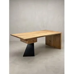 Schreibtisch Akazie Massivholz Akazie-Natur 180x90x77 cm   Kadima