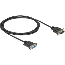 DELOCK 87834 - Kabel Seriell, RS-232, Stecker/Buchse, Slim, 2 m
