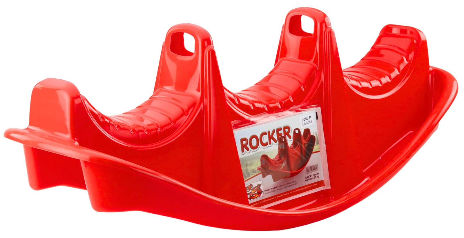Leantoys Rocker Snake Driezits Wiegstickers Rood 2080