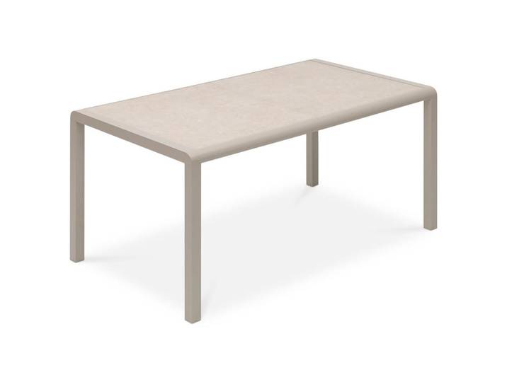 Idimex Gartentisch Trapani champagne, Champagner, Glas, Metall, Mode, Rechteckig,rechteckig, 160x75x90 cm, Gartenmöbel, Gartentische, Gartentische