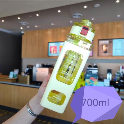 ModernMart Leakproof Straw Water Bottle With Handle Square Juice Cup Portable Drink Tumbler green