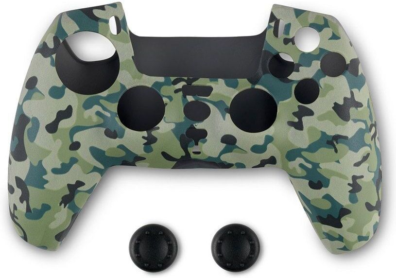 Spartan Gear Dualsense Ohjaimen Silikonisuoja ja Thumb Grips Vihreä Camo