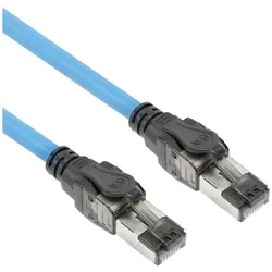 ACT Blue 60 meters S/FTP CAT6A B2ca PoE++ 100W solid prefab installation cable, RJ45 male û male (CAT6a, 60 m), Netzwerkkabel