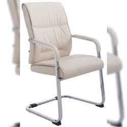 PROREGAL Besucherstuhl XL MALTA HxBxT 102x58x65cm Kunstleder Creme Konferenzstuhl
