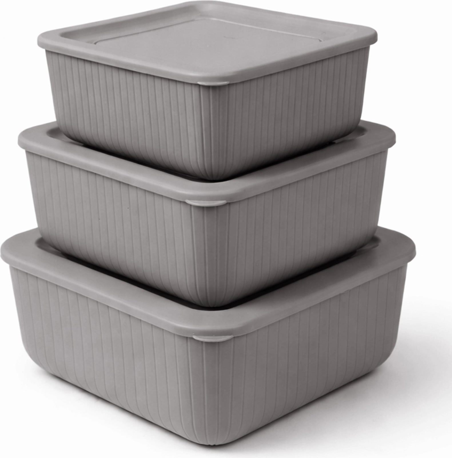 Set van 3 grijze rechthoekige voorraadpotten van HOPEG GmbH