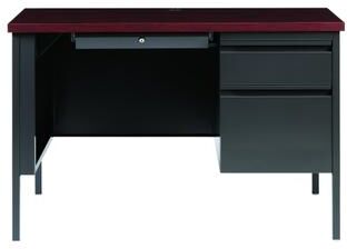 "Hirsh 24""D x 45""W Industrial Single Pedestal Office Desk"