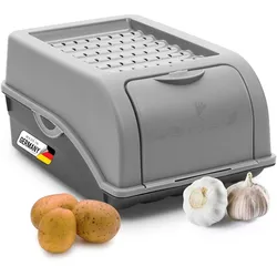 Kartoffel Aufbewahrungsbox   klein 3 ,5L   GRAU   Zwiebelbox   Gemüsebox stapelbar Kartoffelbox Zwiebel Aufbewahrung Kartoffelkorb Obstbehälter Kartoffelkiste Frischhaltedose