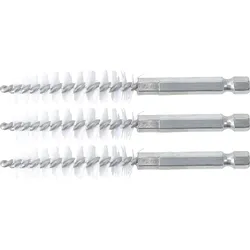 BGS Nylonbürste 13 mm Antrieb Außensechskant 6,3 mm (1/4") 3tlg. - 3078-13-N