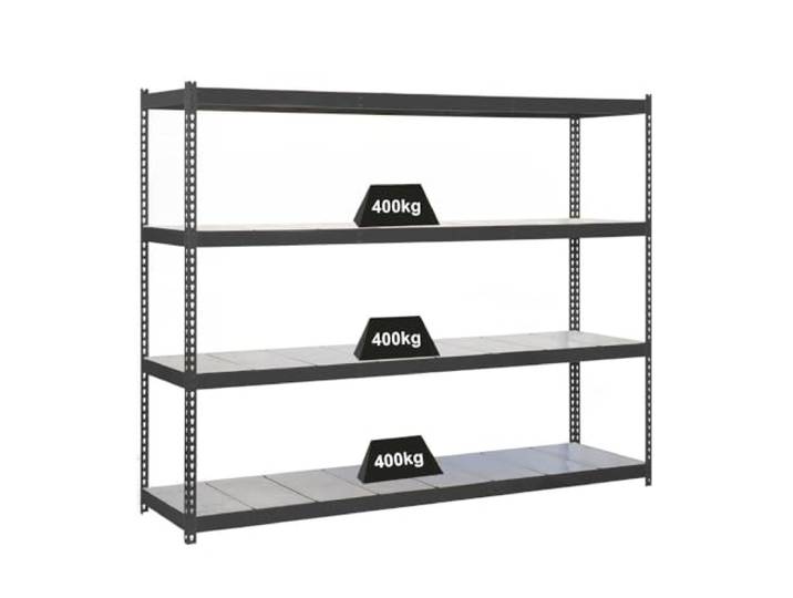 PROREGAL Schwerlastregal Metal Beast Four HxBxT 200x240x60cm Fachlast 400kg Anthrazit Regal Standregal Werkstattregal Lagerregal Kellerregal