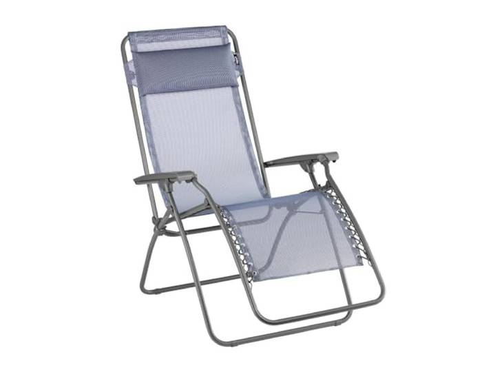 Lafuma MOBILIER - Fauteuil Relax Zéro Gravité RT 2 - Chaise Longue Pliante Terrasse et Jardin - Toile Batyline Résistante - Transat Multiposition\, Tout Confort\, Fabriqué en France - Bleu Ocean