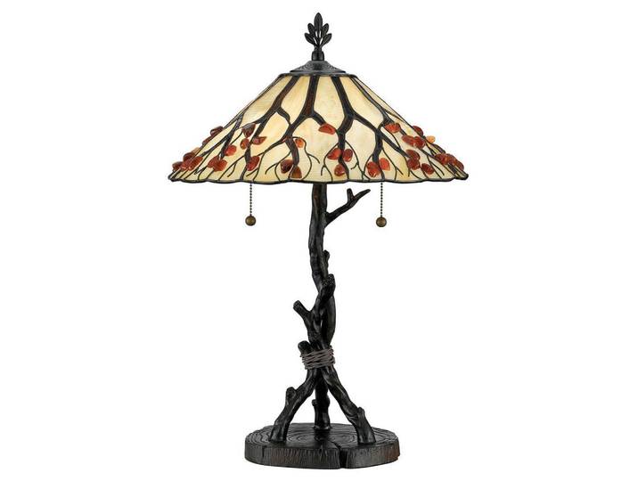 Elstead Lighting Tischleuchte Chastain, Mehrfarbig, Dunkelbraun, Metall, Glas, 43.2 cm, RoHS, Europäischer Sicherheitsstandard, CE, Lampen & Leuchten, Innenbeleuchtung, Tischlampen, Tischlampen