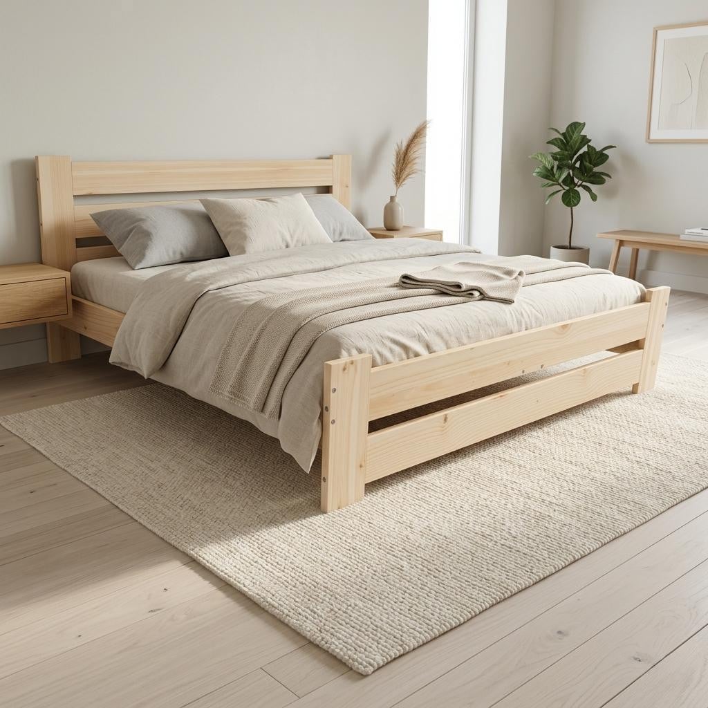 Need Sleep Massief houten enkelbed van grenenhout, 120 x 200 cm