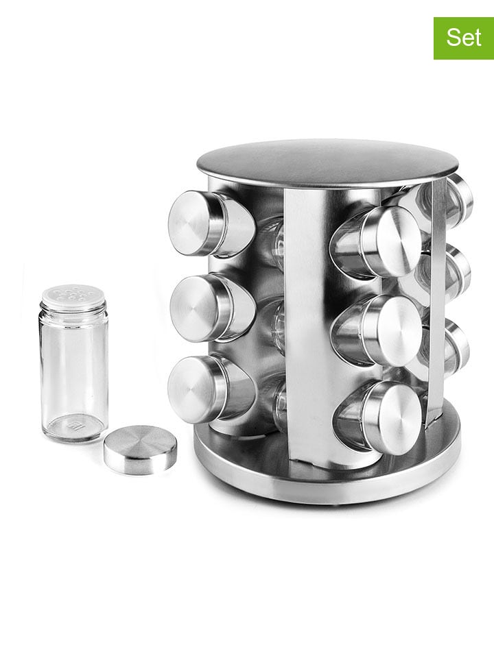 Ibili 13tlg. Set: Gewürzregal in Silber - onesize