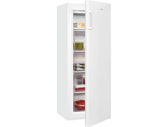 exquisit Gefrierschrank GS230-H-040D, 142,6 cm hoch, 54,4 cm breit, 4*-Gefrierschrank mit praktischem Griff – leicht & bequem zu öffnen
