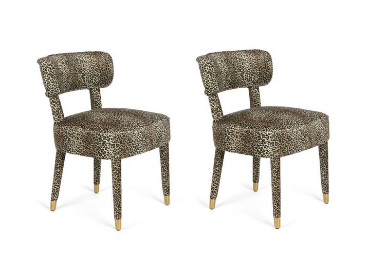 2 Chaises panthère design multicolore