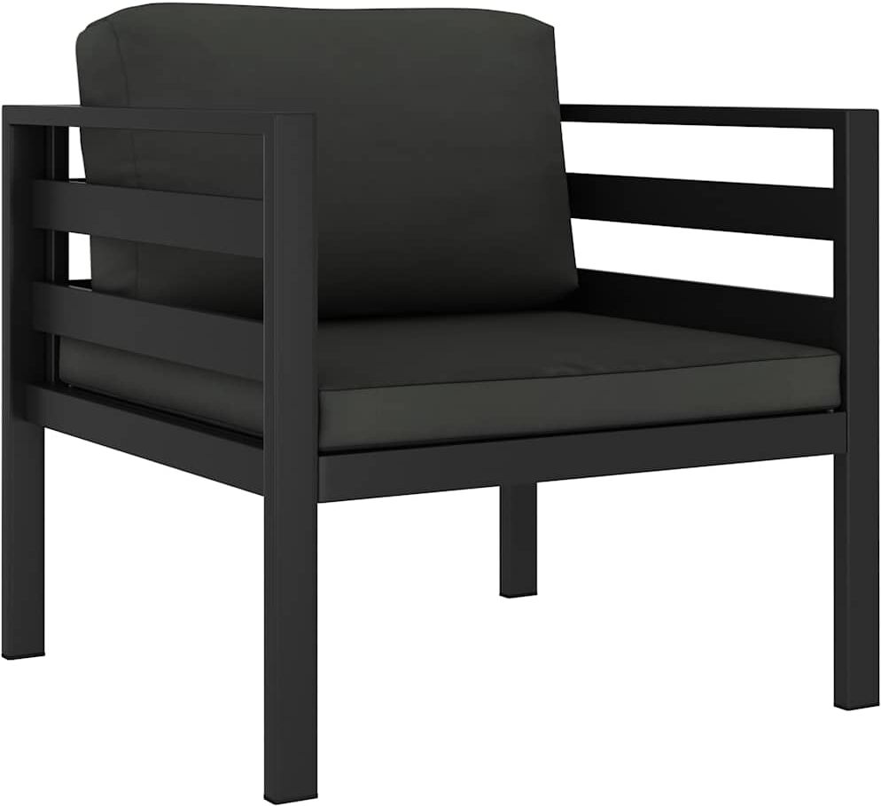 vidaXL Canapé simple avec coussins Aluminium Anthracite