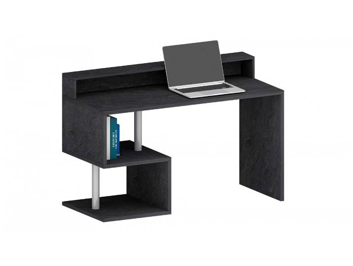 Schreibtisch HOME AFFAIRE Esse, modernes Design , grau (schieferfarben, schieferfarben), B:140cm H:92,5cm T:60cm, Tische, Schreibtisch, in verschiedenen Breiten, mit und ohne Monitoraufsatz, Made in Italy