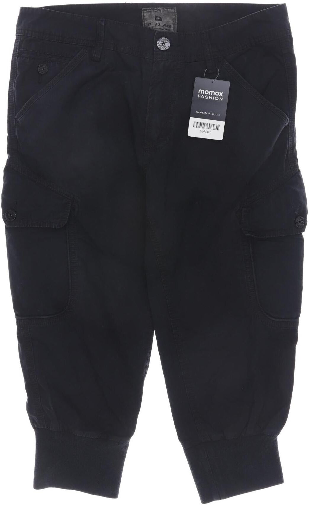 Jet Lag Damen Stoffhose, Schwarz, Gr. W28, Baumwolle - Second Hand