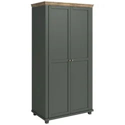 KLEIDERSCHRANK 2 Türen Martin Grün und Holz