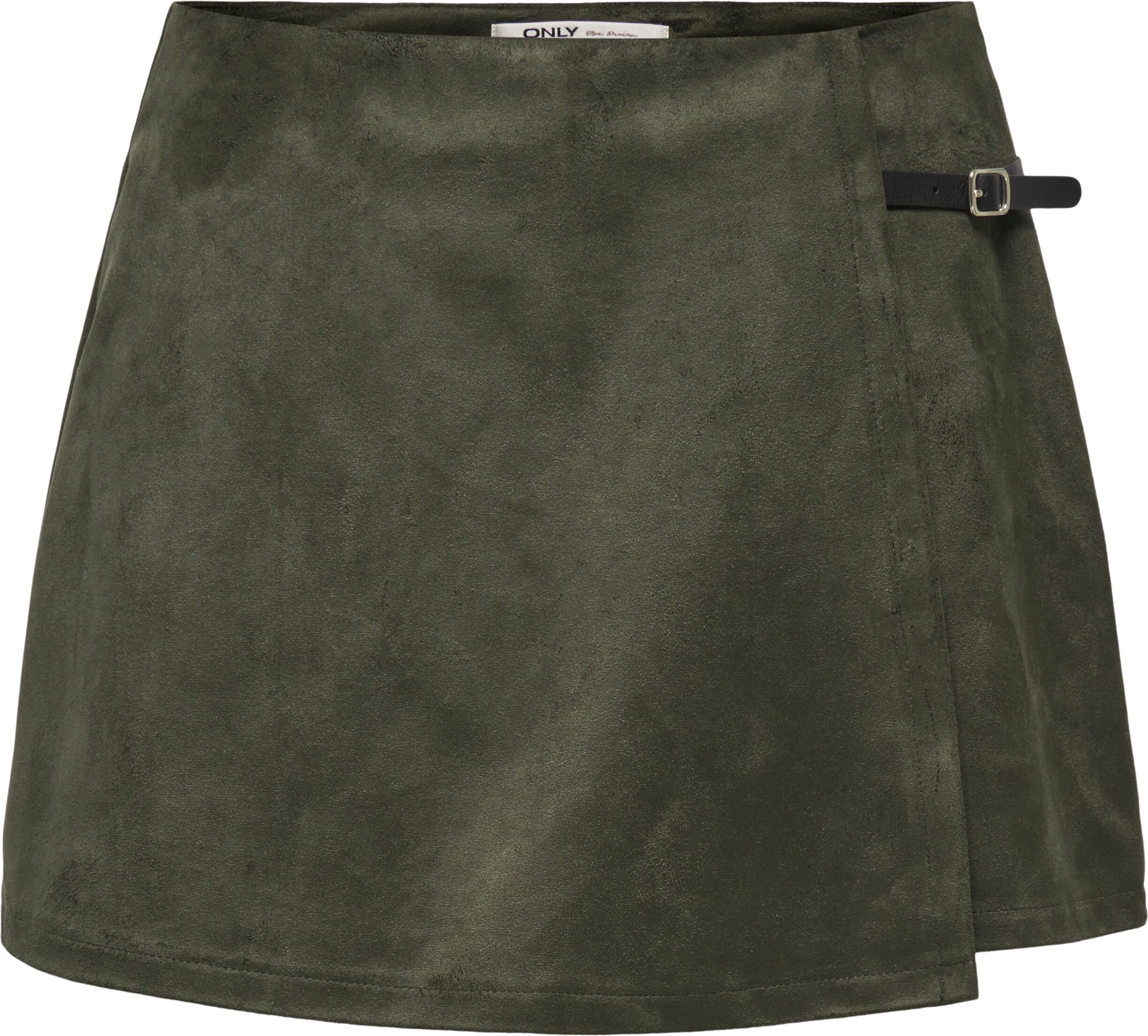 Hosenrock ONLY "ONLTAVIA HW FAUX SUEDE SKORT PNT", Damen, Gr. M (38), grün (beluga), Web, Obermaterial: 92% Polyester, 8% Elasthan, unifarben, kurz, Röcke Hosenrock, Materialmix, Wildlederimitat beluga M (38)