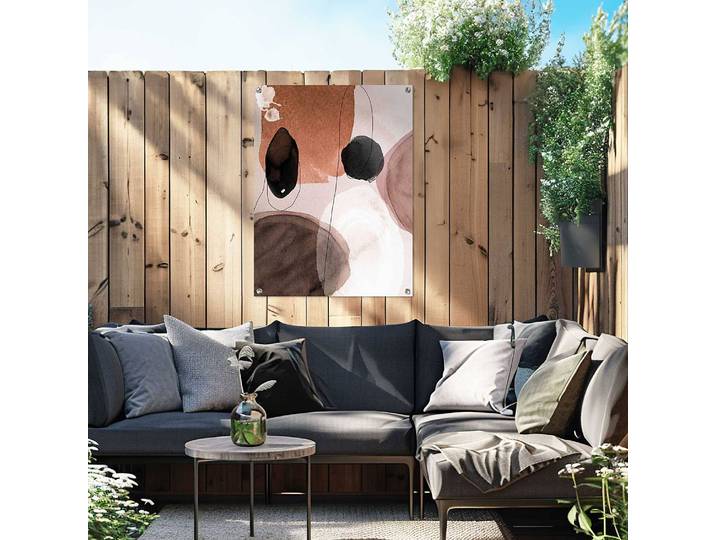 Outdoor-Poster Abstrakte Formen PVC Braun/Braun 60 x 80 x 0cm
