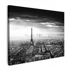 LEINWANDBILD Paris - Skyline - Eiffelturm - Stadt - Wolken Wandbild 40x30 cm